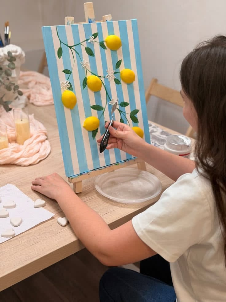 Mediterranean stripes painting